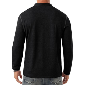 Camisetas Personalizadas de Manga Larga para Hombre, Cuello Henley, Corte Ajustado, Casual, Transpirable, de Secado Rápido, 100% Algodón, Estampado Serigrafiado - Product Image 5