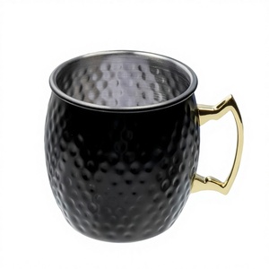 Chope à bière vintage en cuivre noir martelé, faite à la main, grande capacité, design minimaliste, finition antique, poignée, logo personnalisé, emballage - Product Image 2