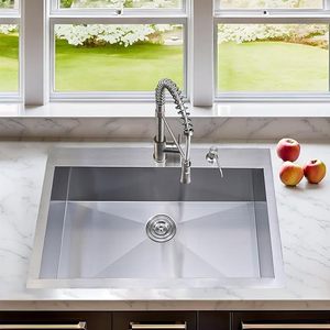 Évier THCSS-0165 en acier inoxydable fait à la main de haute qualité avec un design moderne, système de drainage facile, parfait pour les cuisines fonctionnelles - Product Image 5