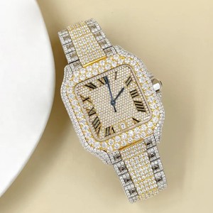 Montre de luxe entièrement sertie de diamants Moissanite VVS, mouvement automatique numérique, bracelet en acier inoxydable, montre à quartz Hip Hop avec diamants - Product Image 4