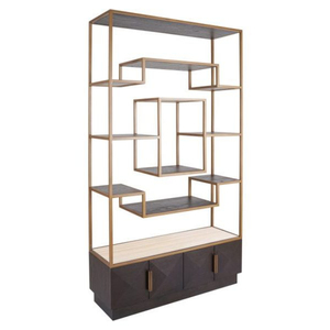 Estantería Flotante Modular Moderna y Ecológica, Portátil, con 5 Estantes, Diseño Minimalista, Estructura de Hierro y Estantes de Madera para - Product Image 1