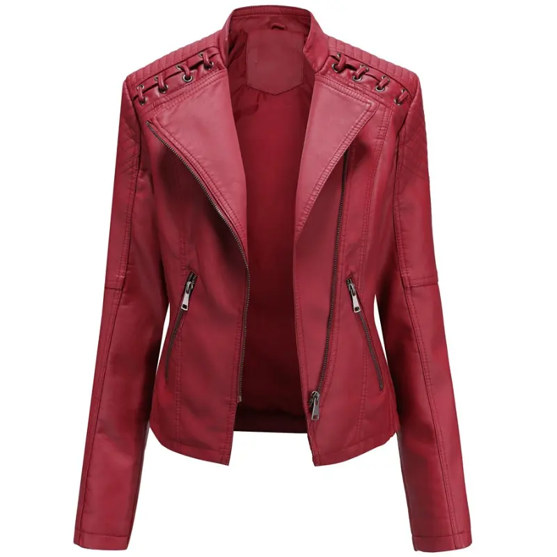 Frauen jacke New Pu Leder kleidung Herbst Slim Kunstleder jacke Damen Winter mäntel Mode Reiß verschluss Bomber mantel