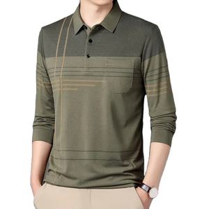 <b>Men's</b> POLO <b>Shirt</b> Summer Fashion Simple Stripes Breathable Comfortable Casual <b>V</b>-<b>Neck</b> Slim Button-Up Short-Sleeved Tops - Product Image 2