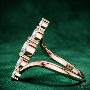 Luxury Round Cut Lab Grown Diamond IGI Certified <b>Open</b> Band <b>Ring</b> Unisex 9KT 10KT 14KT 18KT Rose Gold - Product Image 2