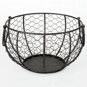 Modern Black Metal Fruit <b>Basket</b> For Kitchen Countertops Dining Areas And Home Organization Applications - Product Image 1