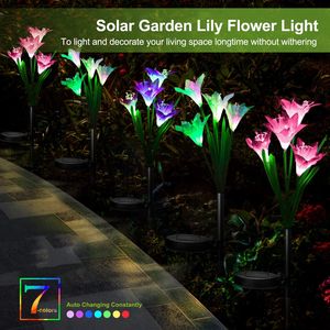 2 Luces Solares LED para Jardín con Forma de Lirio, Resistentes al Agua IP65, con Cambio de 7 Colores, para Decoración de Festivales al Aire Libre - Product Image 3