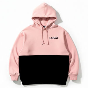 Sudadera con Capucha Personalizada con Logotipo Bordado en Bloques de Color, 100% Algodón Felpa, Estilo Urbano Moderno, Corte Casual para Invierno - Product Image 1