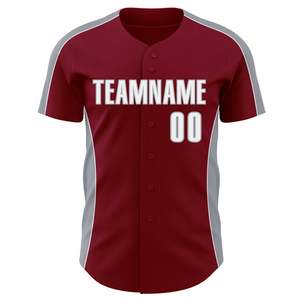 Jersey de Béisbol Color Granate de la Mejor Calidad, Secado Rápido, Poliéster, Colores, Nombre y Número Personalizables, Envío a Todo el Mundo - Product Image 2