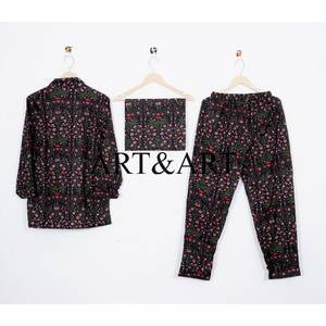 ชุดนอนผ้าฝ้ายพิมพ์ลายบล็อกอินเดียลายดอกไม้สไตล์วินเทจสุดหรู ระบายอากาศได้ดี เหมาะสำหรับใส่พักผ่อนช่วงฤดูร้อน สำหรับเพื่อนเจ้าสาว - Product Image 2