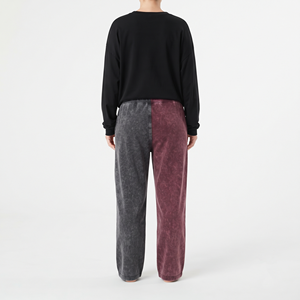Wholesale Women’s Oversized Acid Wash Two Tone Joggers <b>Split</b> Color Loose Fit Sweatpants Casual Track <b>Trousers</b> - Product Image 5
