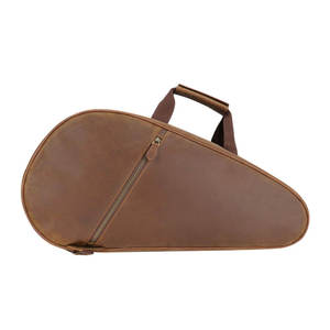 Sac de Rangement Rétro en Cuir pour Raquettes de Tennis, Sac de Voyage Polyvalent et Durable à Compartiments Multiples pour Équipement Sportif - Product Image 1