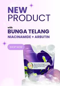 Savon hydratant éclaircissant au collagène végétalien et à la niacinamide avec extrait de fleur de pois papillon pour tous types de peau 60g - Product Image 3