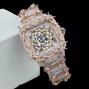 Reloj de pulsera de diseño artístico con diamantes, diseño de ramas, movimiento de cuarzo de acero inoxidable personalizado, reloj de pulsera de diseñador para hombre - Product Image 3