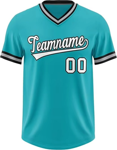 <b>Baseball</b> Jersey 100%Polyester Breathable V Neck Short Sleeve Sublimation Sports Shirt Lightweight Practice Club Team Jersey - Product Image 1
