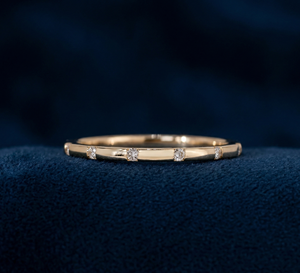 Anillo de Diamantes Cultivados en Laboratorio de Oro de 14K, Anillo de Boda Minimalista, Anillo de Diamantes Apilable de 0.12CT, Joyería Fina - Product Image 3