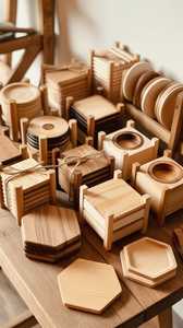 Sous-verre en bois de qualité supérieure pour la décoration de table, les mariages, les fêtes, les bars – Prix abordable, usage très demandé - Product Image 1
