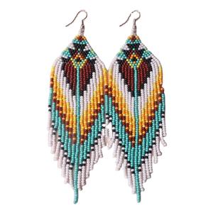 <b>Earrings</b> <b>Handmade</b> Woven Long Tassel Seed Beads Drop <b>Earrings</b> for Women Beach Vacation Gifts by MD HANDICRAFTS - Product Image 3