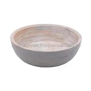 MANGO WOOD SALAD BOWL BEST QUALITY TABLE WEDDING DECORATION WOODEN RESIN BOWL NEW DESIGN SUPPLIER OF RESIN WOOD BOWLS