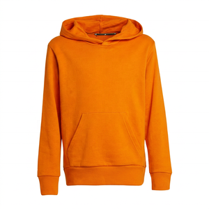 Sudadera con Capucha Negra para Hombre, Corte Regular, Color Sólido, Informal, con Bolsillo Delantero, Tejido French Terry - Product Image 3