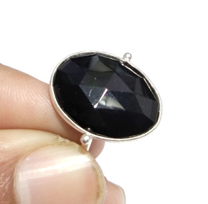 Bague en onyx noir naturel, argent sterling 925 massif, faite à la main, ovale, style bohème, bague statement, bijoux en gros, cadeau - Product Image 4