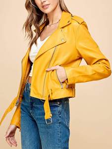 New High Quality Women's Thick Genuine Sheep Customized Biker Bomber <b>Jacket</b> Winter Autumn Stand Collar Dyed Silk Lining Quick - Product Image 4