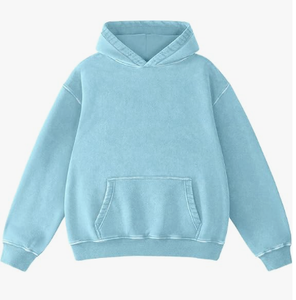 Unisex Light Green Hooded Sweatshirt Full Sleeve Solid Color Casual Loose Fit Cotton Pullover With Side Pockets Autumn Wear - Product Image 6