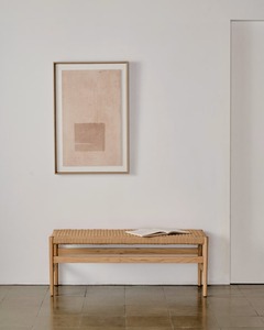 Banco de Asiento Moderno con Tejido de Cuero y Estructura de Madera Resistente – Banco Elegante para Dormitorio, Entrada, Salón y Uso en Hostelería - Product Image 2