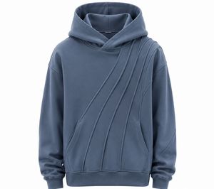 Men's Hooded Fleece Sweatshirt Solid Color Pocket Regular Fit Autumn Casual Knitted 100% Cotton <b>Raglan</b> Sleeve Breathable - Product Image 5