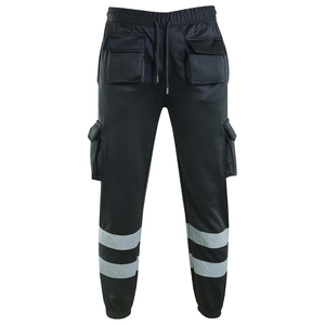Pantalones Jogger Cargo Reflectantes de Alta Visibilidad para Hombre, Pantalones de Trabajo de Seguridad, Multibolsillos, Cintura Elástica, OEM - Product Image 3