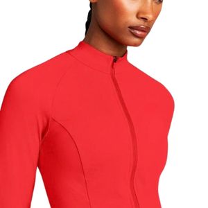 Body de Manga Larga Rojo para Mujer, Cuello Alto, Ajustado, Ropa Deportiva, Top Deportivo para Gimnasio, Mono Atlético Ajustado, Personalizado OEM - Product Image 6