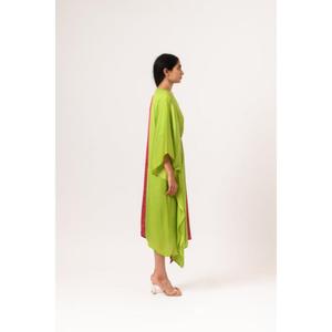 Vestido Kaftán Maxi Verde-Vino Amorzinho para Mujer con Mangas 3/4, Kaftán ODM Ecológico Lavable, Vestido Kaftán 100% Algodón - Product Image 4