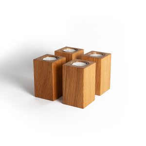 Portavelas de Madera para Velas de Té, Forma Cuadrada, Soporte para Velas de Madera Natural, Decoración del Hogar - Product Image 2