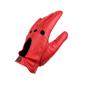 Guantes de Conducción de Cuero Rojos con Dedos Completos y Diseño Perforado, Unisex, para Todas las Estaciones, Guantes de Conducción de Cuero Profesionales para Hombre - Product Image 3