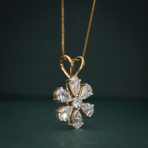Ensemble de boucles d'oreilles pendantes en or jaune 14 carats avec diamant taille poire, certifié, cultivé en laboratoire, bijoux ethniques de mariage et de fiançailles - Product Image 5