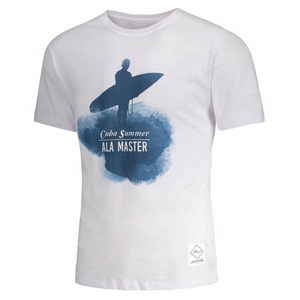 Nueva Llegada, Camiseta de Punto Personalizada con Estampado por Transferencia, Cuello Redondo, Manga Corta para Hombre, 100% Algodón Peinado Anillado - Product Image 1