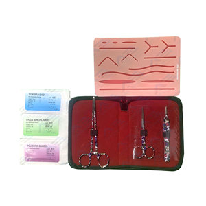 Almohadilla de Práctica de Sutura Médica de Silicona para Estudiantes de Medicina, Kit de Sutura Quirúrgica, Acero Inoxidable - Product Image 1