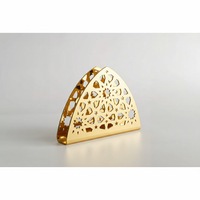 Support à serviettes triangulaire en acier inoxydable doré, moderne et luxueux, fait main, pour la maison et la salle à manger