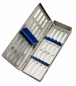 Medivolve Dental ENT Sterilization Cassette Rack <b>Box</b> Stainless Steel Surgical 5 Instrument Tray CE ISO Certified Manual Hospital - Product Image 1