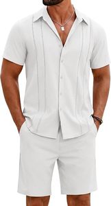 Ensemble 2 pièces d'été pour homme, style streetwear, délavé à l'acide, respirant, sans manches, chemise et short, personnalisable par le fabricant, OEM ODM Marque Privée - Product Image 2