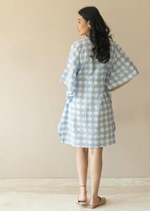 Khavaahish Handicraft Women's Short Kaftan Dress 100% Cotton Breathable Sustainable Digital <b>Printing</b> Solid Natural Autumn - Product Image 3