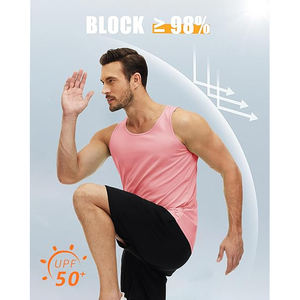 Camiseta sin mangas para hombre con corte extendido y abertura profunda, de mezcla de algodón y poliéster, ajuste relajado y holgado, ideal para gimnasio. - Product Image 5