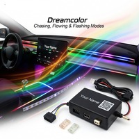 Оптовый комплект динамических RGB LED-лент 6-в-1: акриловая подсветка Dreamcolor для салона автомобиля с беспроводным управлением через приложение, умные светодиодные ленты