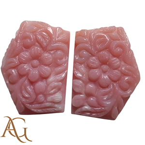 Opale rose naturelle sculptée en intaglio, pierre précieuse en vrac, prix de gros fabricant pour la fabrication de bijoux, calibrée - Product Image 4