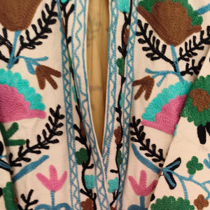 Chaqueta Suzani de Lana Tejida a Mano, Transpirable, Estilo Bohemio, Cuello Redondo, Manga Larga, Estampado Floral para Mujer, Venta Caliente 2026 - Product Image 4