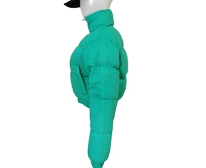 เสื้อแจ็คเก็ตพัฟเฟอร์ทรงครอปสำหรับผู้หญิง OEM แฟชั่นลำลองสำหรับฤดูใบไม้ร่วง ติดกระดุมและซิป ทรงโอเวอร์ไซส์ - Product Image 2