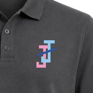 เสื้อโปโลคลาสสิกสีเทาชาร์โคล ปักลายตราแจ็คแอนด์จิลที่อก ด้านหลังเรียบ แขนสั้น คอปก สไตล์ลำลอง - Product Image 5