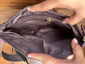 Pelo en la mano de cuero herramientado, sombrero de vaquero rosa, bolso cruzado, bolso de hombro con flecos de cuero genuino Floral occidental, bolsos de mujer - Product Image 6