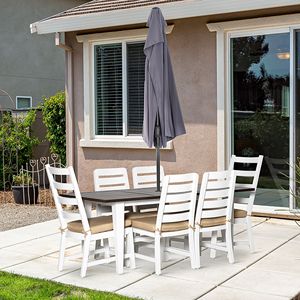 Set da Pranzo per Esterni in Ferro e Legno, Arredamento da Giardino per Cortile - Collezione di Mobili da Patio - Product Image 1