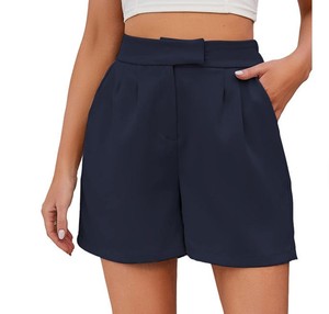 Women's Summer Vintage Breathable 100% Cotton <b>Canvas</b> Cute Casual Side Pockets High Waist Shorts with <b>Back</b> Elastic Waist - Product Image 5