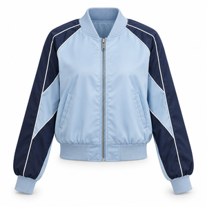 Polyester Fabric Ribbed Hem Cuffs <b>Lightweight</b> Construction Everyday Streetwear <b>Women</b> Bomber <b>Jacket</b> Custom Fashion <b>Jacket</b> Durable - Product Image 1